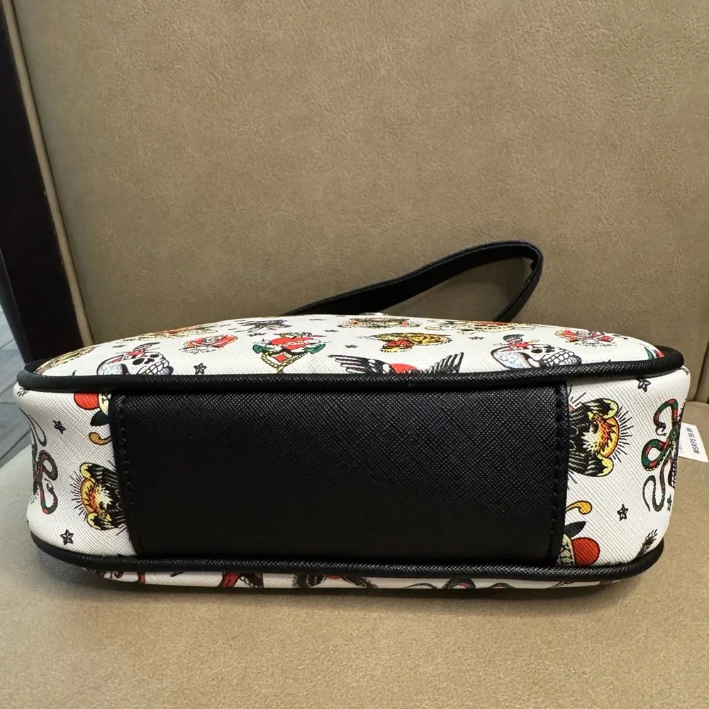 Ed Hardy Shoulder Bag with Colorful Tattoo Print, 9
